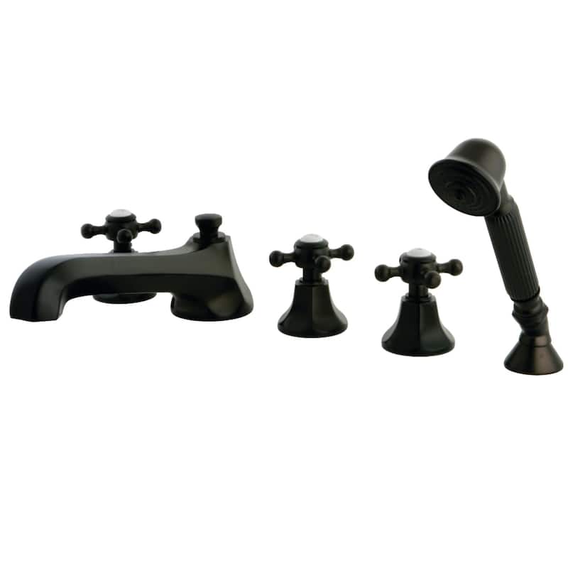 Kingston Brass Metropolitan Widespread Deck Mounted Roman Tub Filler