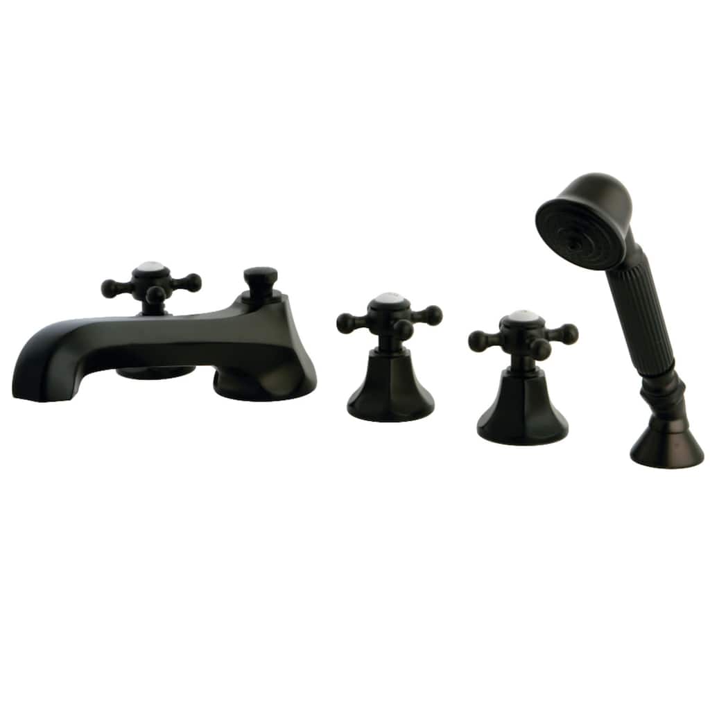 Kingston Brass Metropolitan Widespread Deck Mounted Roman Tub Filler
