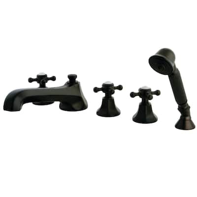 Kingston Brass Metropolitan Widespread Deck Mounted Roman Tub Filler