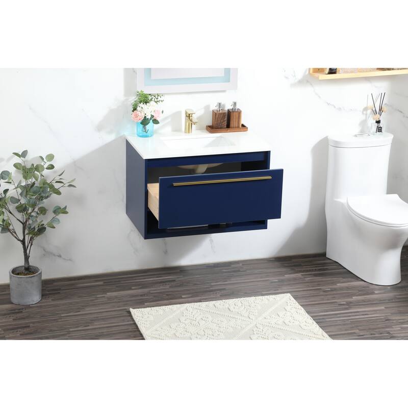Brush 24 - 30 Inch Single Bathroom Vanity - Blue - 30 Inches