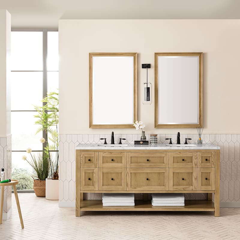 James Martin Vanities Breckenridge 72" Double Vanity, Light Natural Oak
