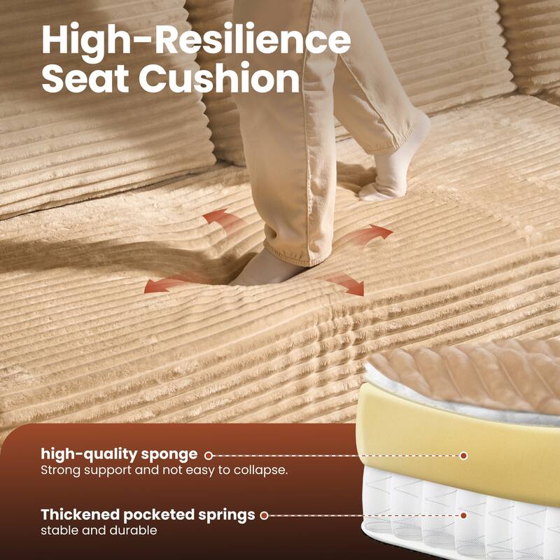 VIOS No-Assembly Plush Fabric Sofa Set​