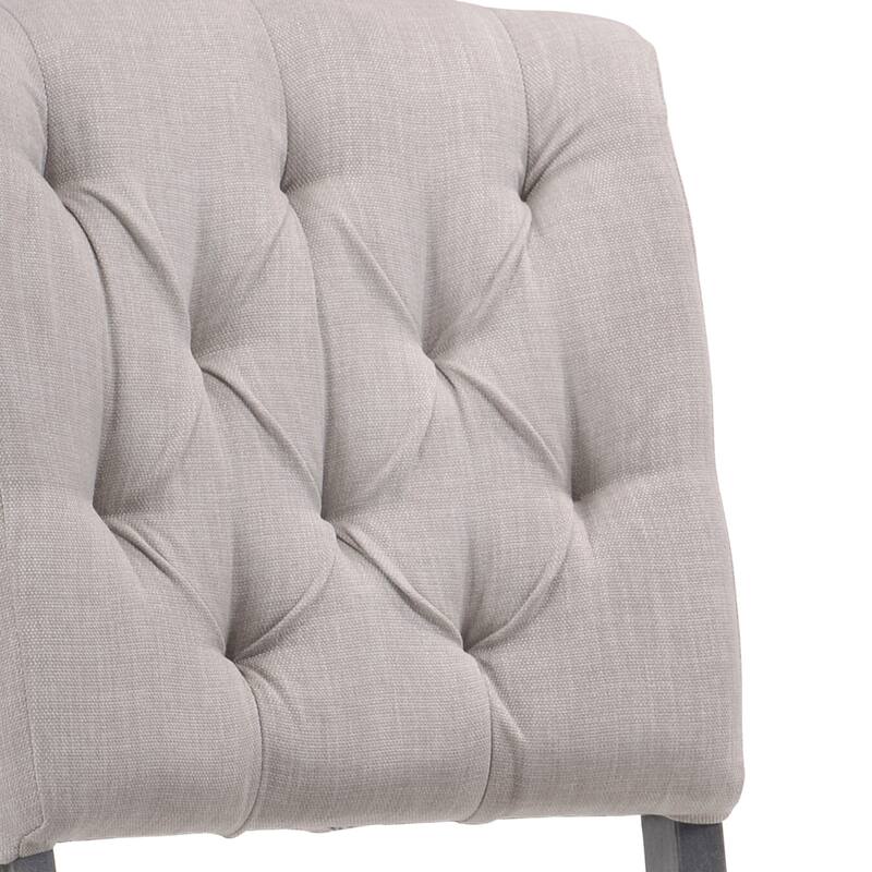 Beige and Weathered Grey Oak Tufted Back Side Chairs (Set of 2)