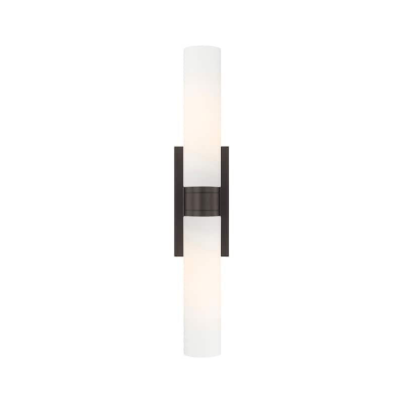 Innovations Lighting 617-2W-3-24 Ballston Urban Vanity Ballston Urban - Oiled Brass / Matte White