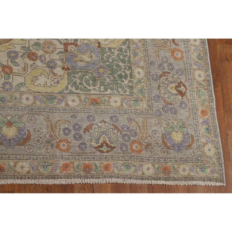 Tabriz Persian Vintage Area Rug Handmade Wool Carpet - 9'6" x 12'7"