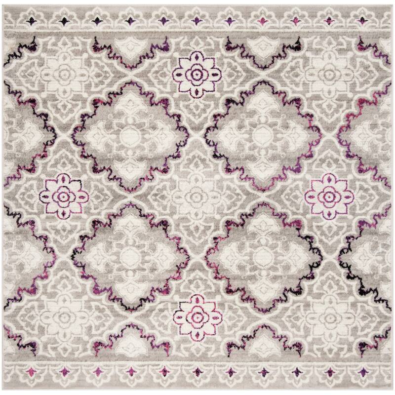 SAFAVIEH Skyler Jaike Modern Rug - 6'7" Square - Grey/Pink