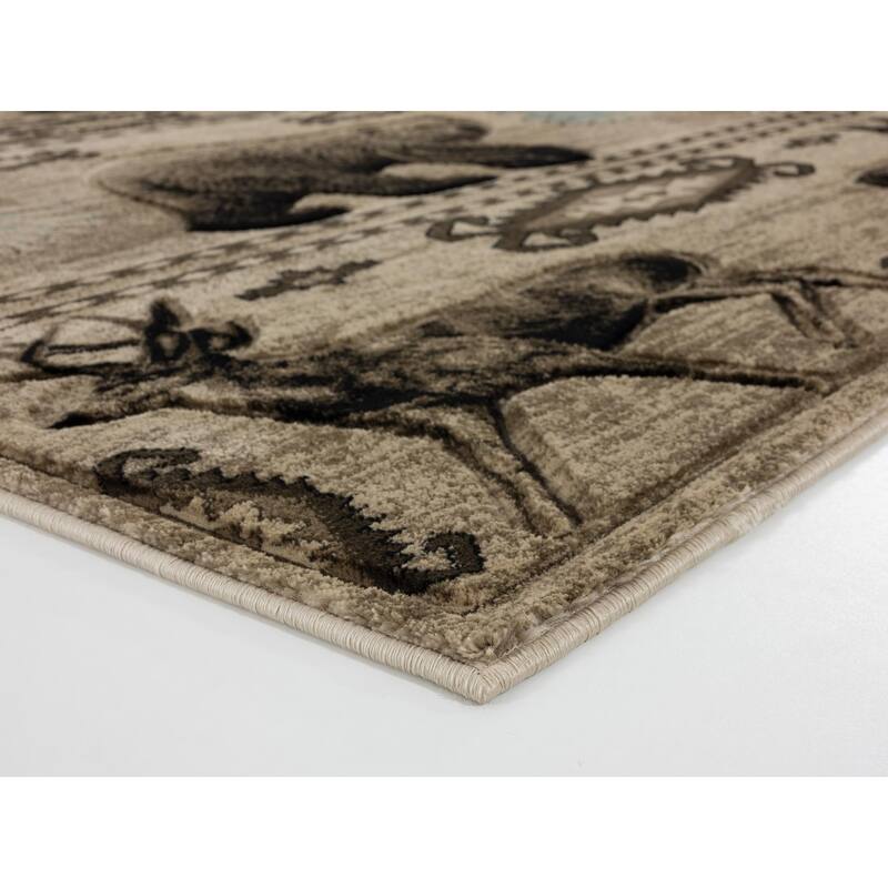 Wild Life Collection Beige/Cream Area Rug