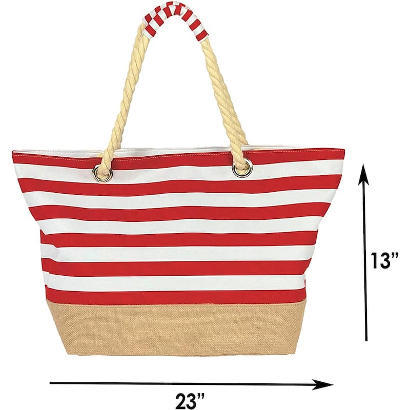 3 Piece Set Cabana Stripe, Two Beach Towel Set 32 x 62 Plus a Striped Beach Bag