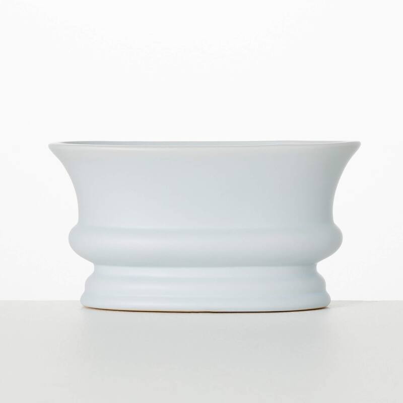 Sullivans 5" Soft Blue Modern Matte Planter, Ceramic - 10"L x 5.5"W x 5"H - 10"L x 5.5"W x 5"H