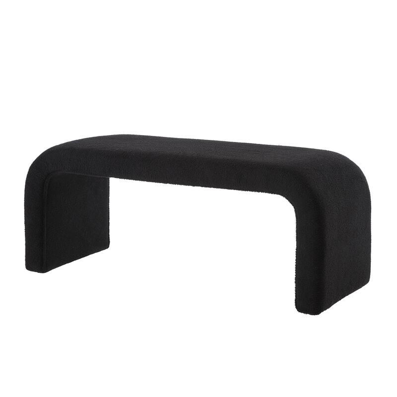 Set of 3 U-Shaped Modern Bench Teddy Ottoman Bench for Entryway, Bedroom End of Bed, Set of 3 Small Sofa Footrest