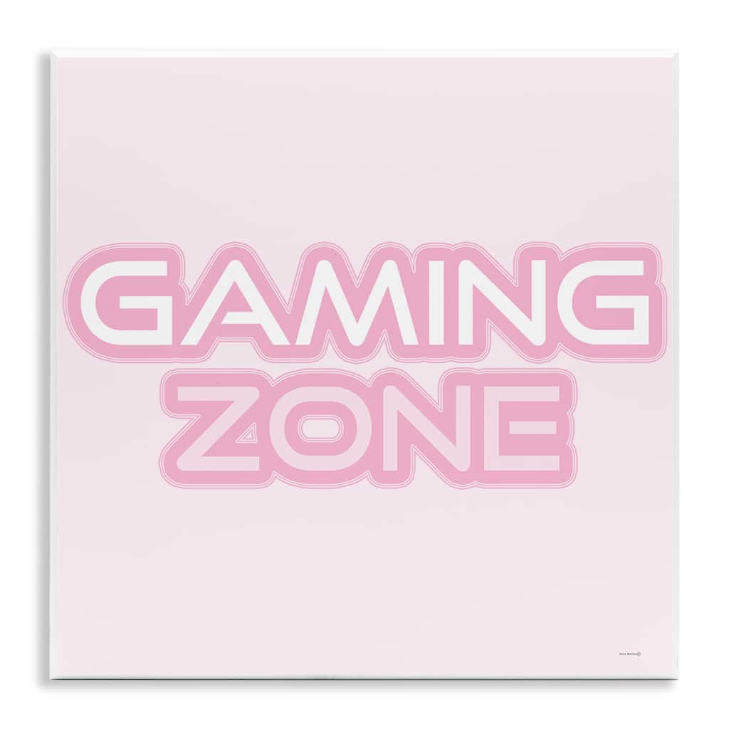Stupell Pastel Pink Gaming Zone Wall Plaque Art Design By Yass Naffas Designs