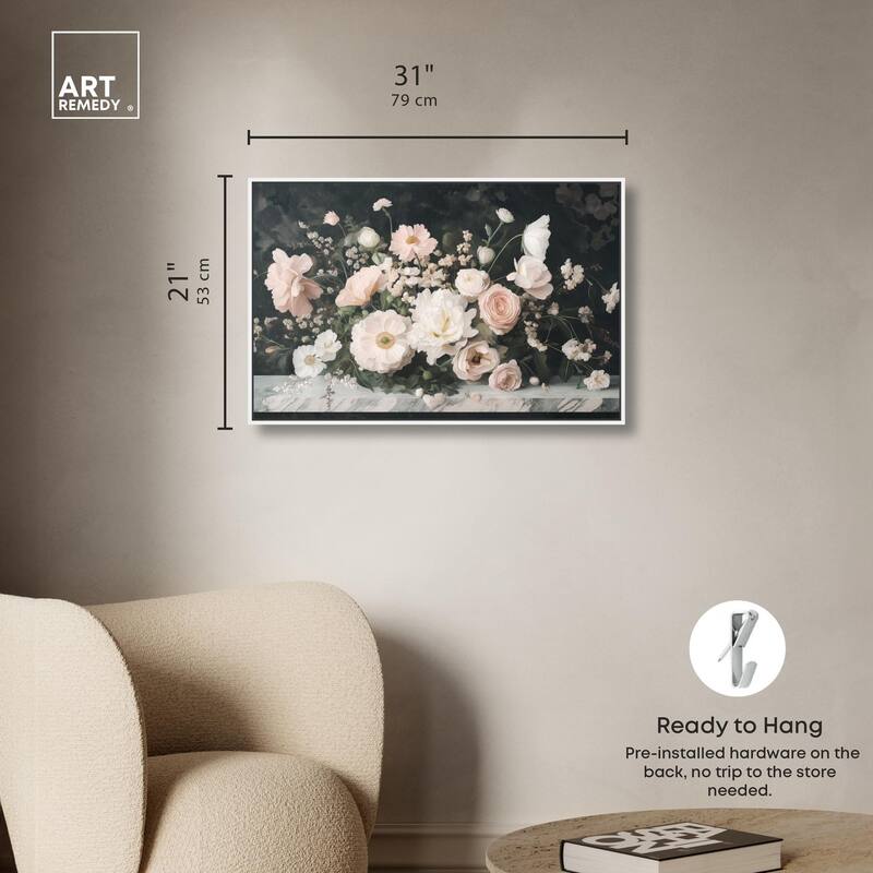 Marble and Blooms Canvas by Art Remedy