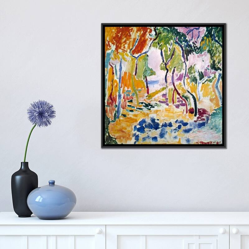 iCanvas "Landscape near Collioure (Study for Le Bonheur de Vivre), 1905" by Henri Matisse Framed Canvas Print