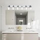 preview thumbnail 18 of 27, Modern Vanity Light with Seeded Glass Shade