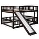 preview thumbnail 15 of 48, Full Over Full Low Bunk Bed with Fence and Ladder for Toddler Kids Teens