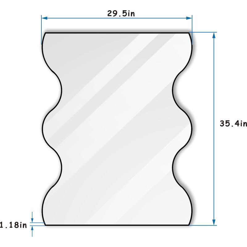 30" * 35" Wall Mounted Black Rectangular Metal Framed Mirror - 29.52 inches L x 1.18 inches W x 35.43 inches H