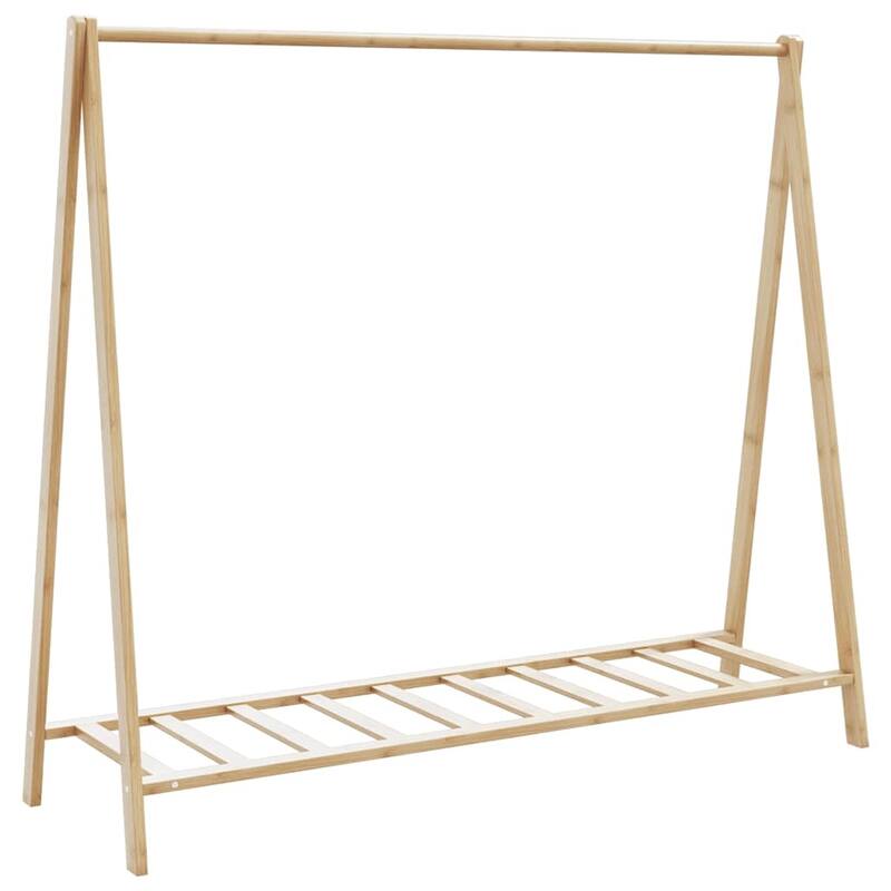 vidaXL Clothes Rack with Shelves Foldable Coat Rack Hanging Stand Hanger Bamboo