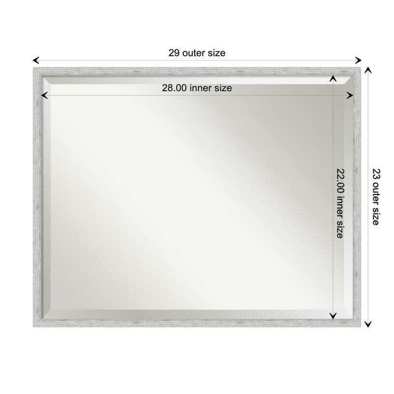 Imprint Beveled Wood Framed Wall Mirror - Imprint Silver - Glass Size 28x22