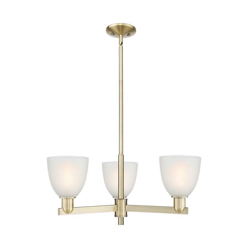 Innovations Lighting Endless Possibilities Arcadia - Castile - 3 Light 28" Stem Hung Chandelier - Antique Brass/White