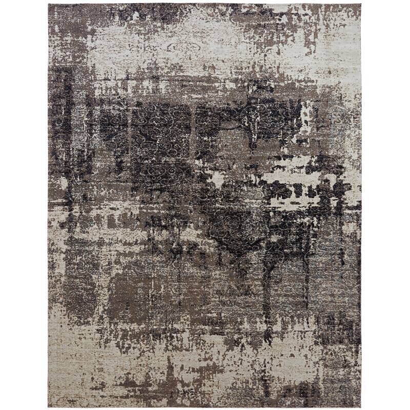 Porch & Den Polyantha Distressed Grey Abstract Indoor/Outdoor Area Rug