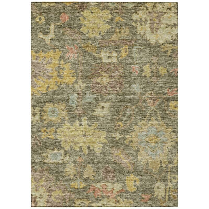 HomeRoots Floral Traditional Rectangle Outdoor Rug