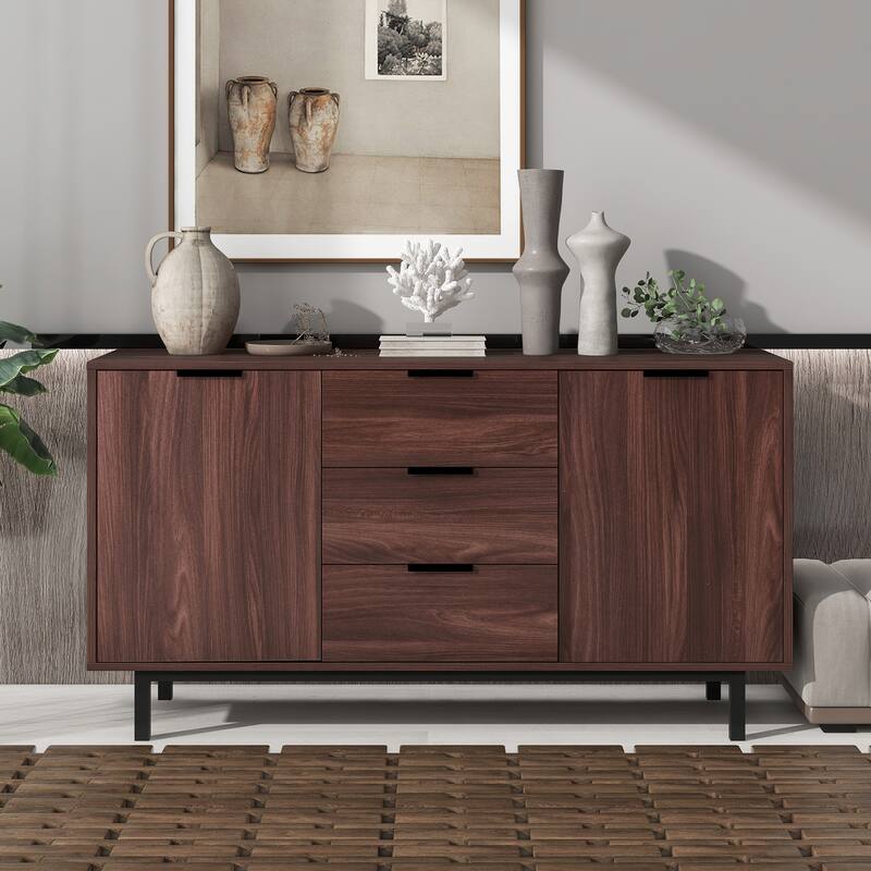 Contemporary Style Large Storage Space Particleboard Sideboard