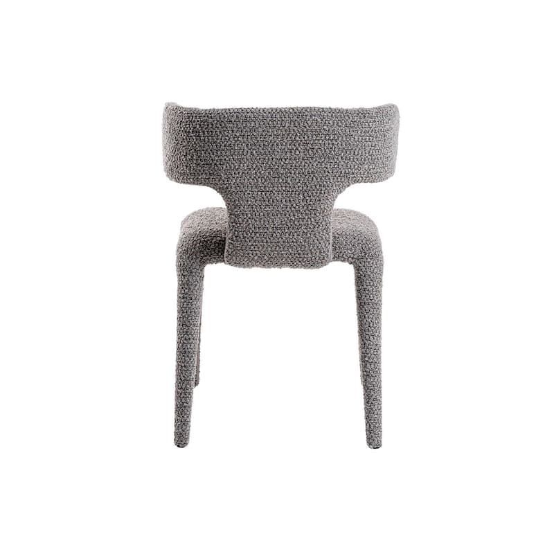 Brown/Gray Polyester Upholstered Metal Frame Dining Chair, Sturdy Dining Chair for Dining Rooms - 20.5