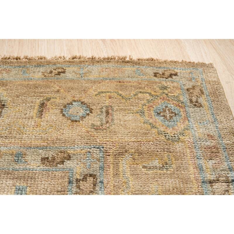 Brown Hand Knotted Wool Classic Oushak Rug, 9' x 12', plush cozy accent - L