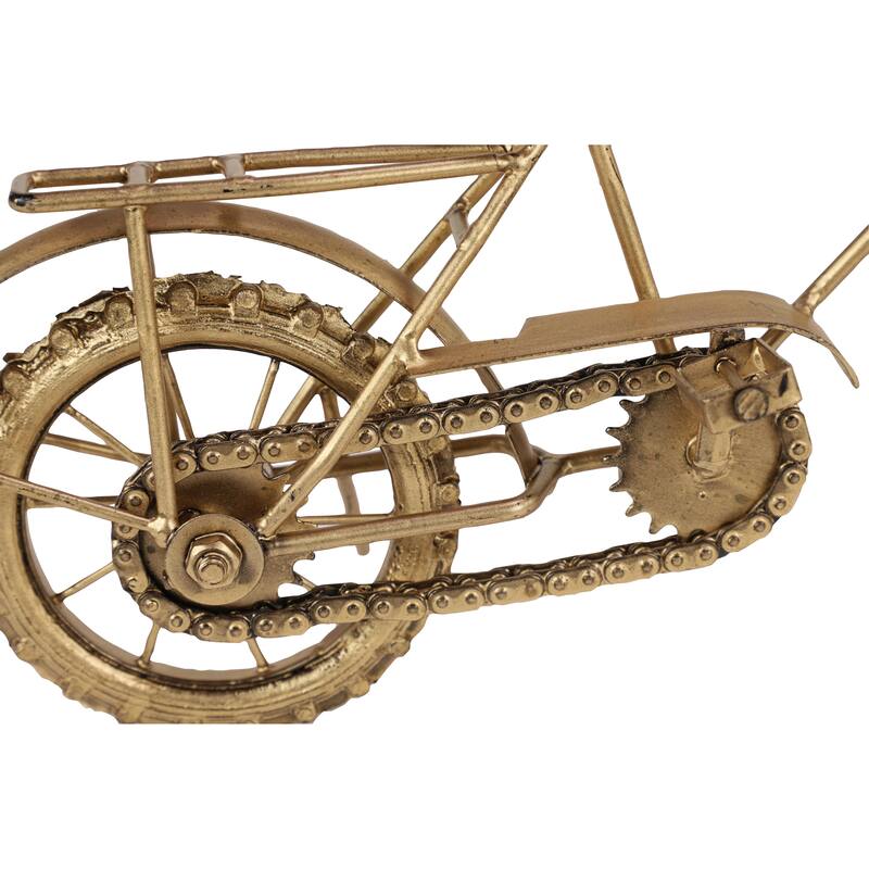 Metal Bike Decorative Sculpture - Gold - Roche River Decor