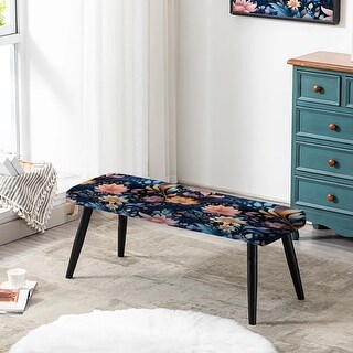 Multicolor Enchanted Forest Floral Pattern - Floral Upholstered Bench ...
