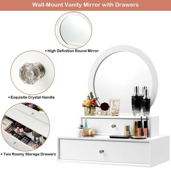 Shop Costway Wall Mounted Vanity Makeup Dressing Home Furniture