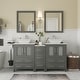 preview thumbnail 13 of 28, Vanity Art 60" Double Sink Bathroom Vanity Set with Engineered Marble Top and Free Mirror - 60 W X 18.5 D X 31.1 H Grey