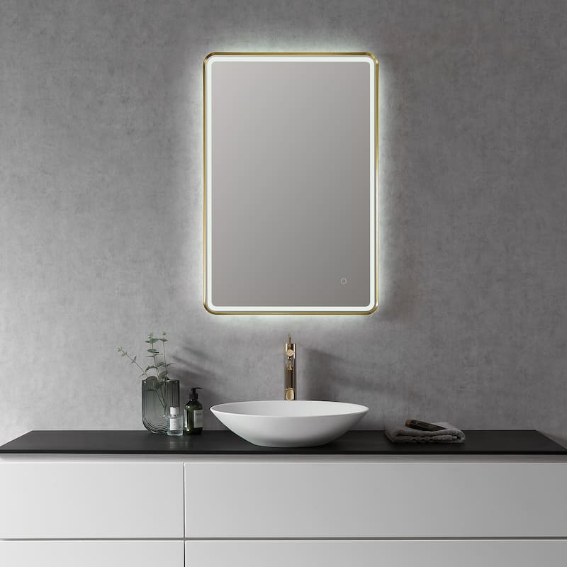 Altair Viaggi Rectangle Framed LED Lighted Wall Mirror