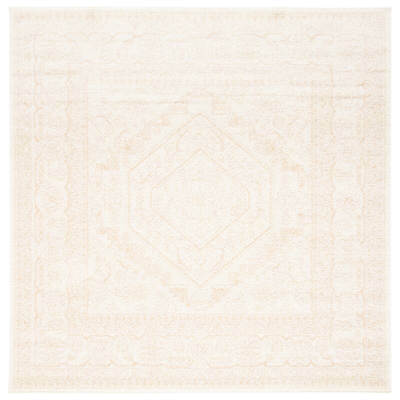 SAFAVIEH Adirondack Cheyenne Rustic Oriental Medallion Rug - 6' Square - Ivory/Beige