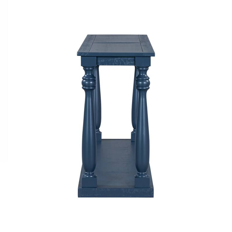 Console Table - Space-Saving Design with Lower Shelf and Four Solid Wood Tapered Legs, Modern Narrow Entryway Table for Entry