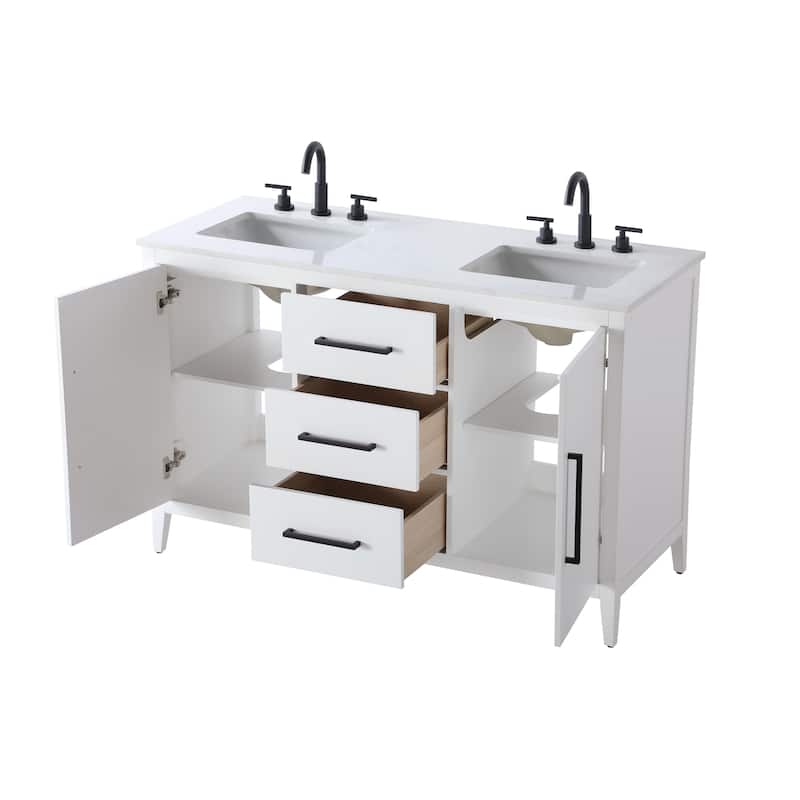 Elegant Lighting VF29354D Millie 54" Free Standing Double Basin Vanity