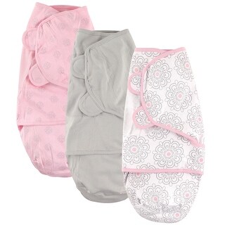 Hudson Baby Infant Girl Cotton Swaddle Wrap, Modern Floral, 0-3 Months - Modern Floral - 0-3 Months