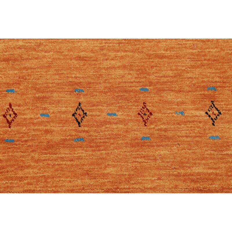 Hand Knotted Oriental 100% Wool Carpet Tribal Animal Pictorial Oranges & Rust Gabbeh Area Rug - 8' 0'' X 4' 10''