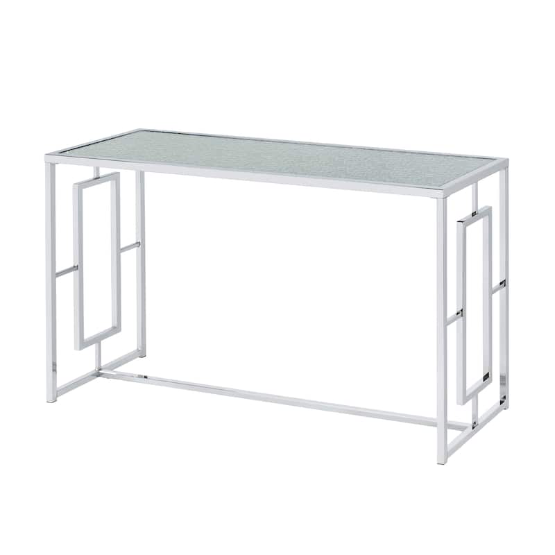 Glitterati Glam Chrome 48-inch Ripple Glass Sofa Table by Furniture of America