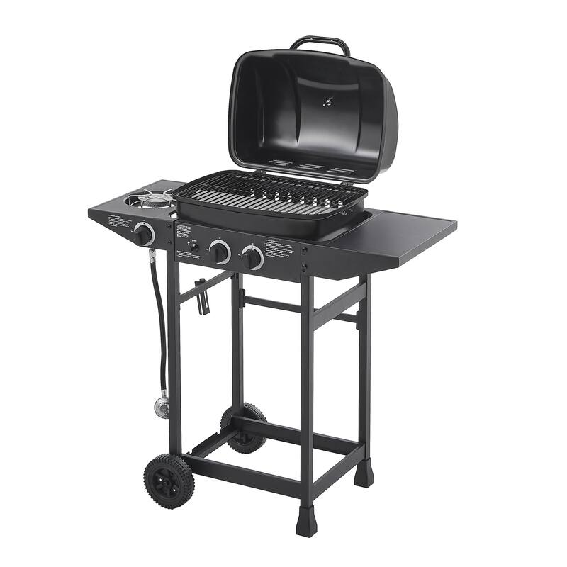 GDF Studio - Ridgewell Outdoor Propane Gas Grill with Side Burner