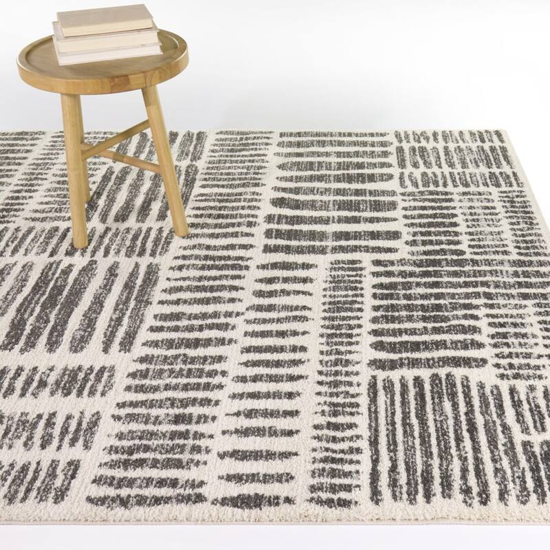 Fenris Contemporary Abstract Area Rug - 7'10" x 10' - Charcoal