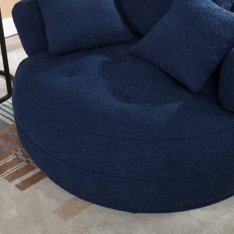 Chenille Sponge Single Sofa, Oversized Round Accent Chair Sleeper Couch Chaise Lounges for Living Room Bedroom Projection Room