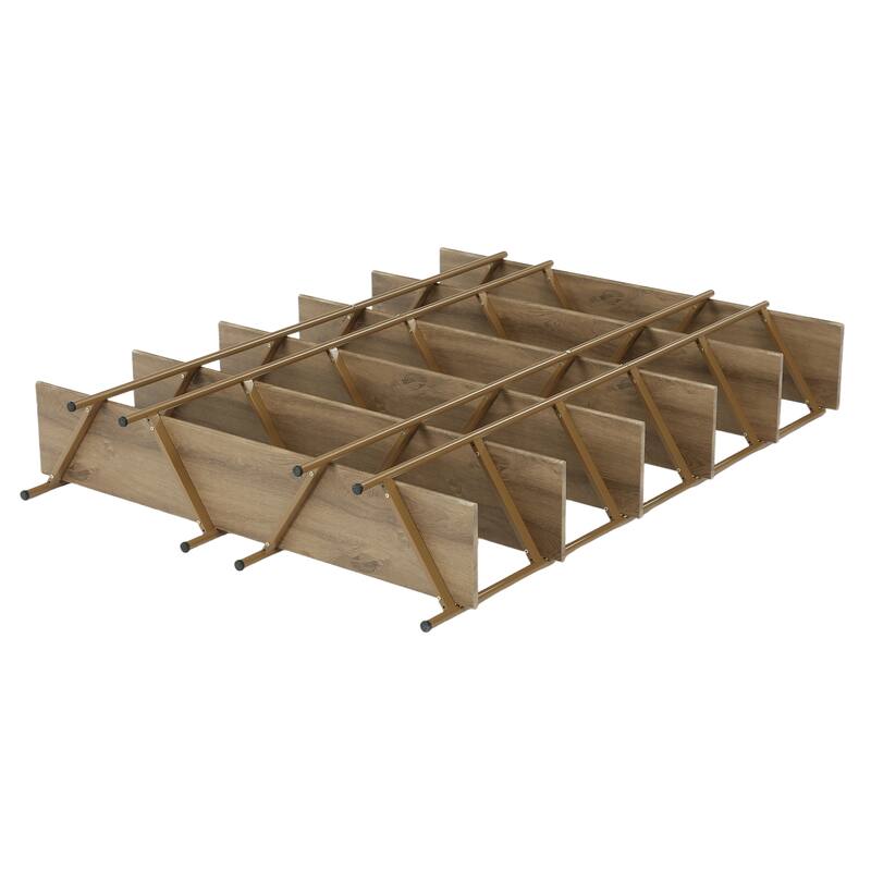 6-Tier Bookshelf, 55.1" W x 70.9" H Bookcase with Metal Frame