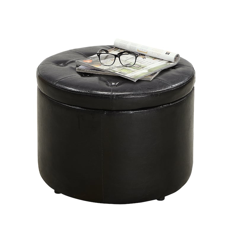 Convenience Concepts Designs4Comfort Round Shoe Storage Ottoman