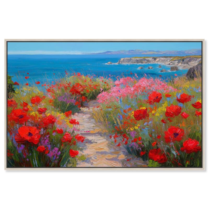 Ocean View Bloom I Canvas by Art Remedy - Silver - 30" x 20"