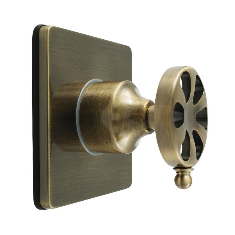 Belknap Single-Handle Three-Way Diverter Valve with Square Trim Kit - Antique Brass