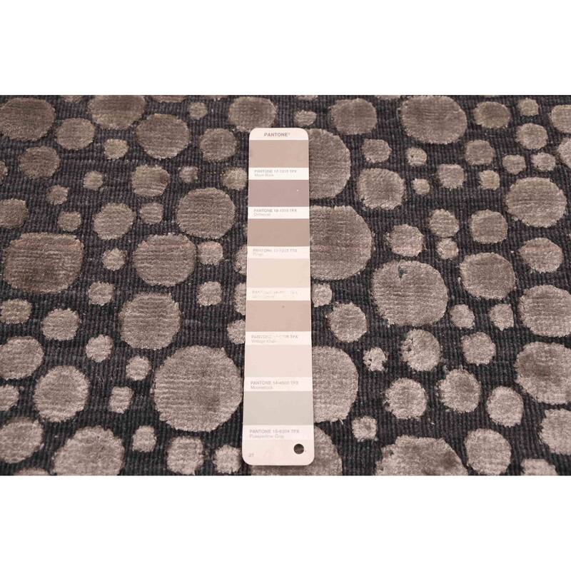 ECARPETGALLERY Hand Loomed Elysian Taupe Viscose, Wool Rug - 4'11 x 7'0