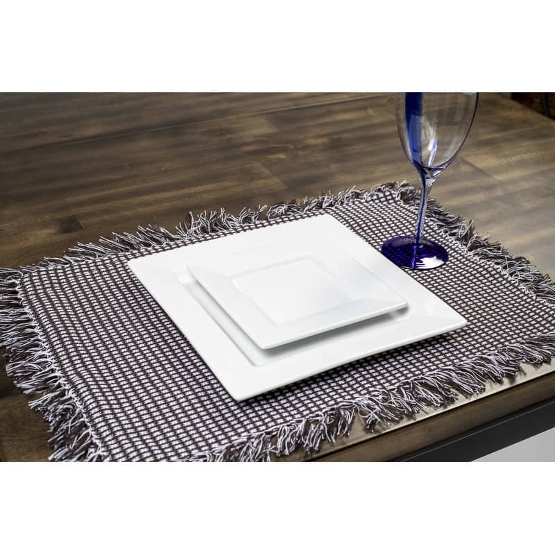 Homespun 100 Cotton Placemat 13x19 (Set of 4) - Chocolate