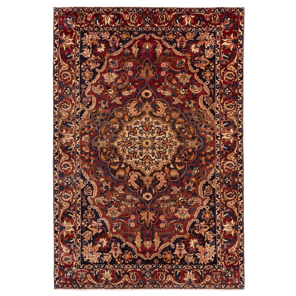 ECARPETGALLERY Hand-knotted Kayseri Vintage Red Wool Rug - 6'11 x 10'0