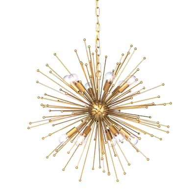 Harp & Finial Archer 12-light Gold Metal Chandelier